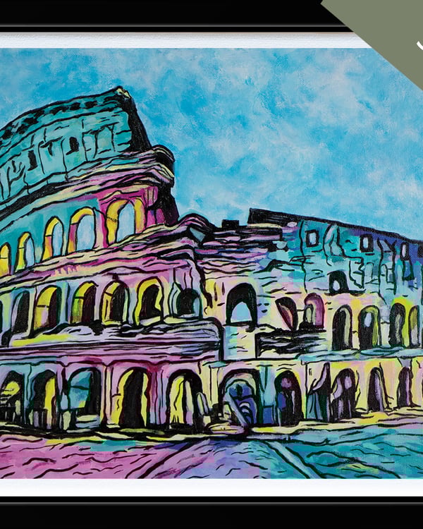 Majesty - the Colosseum: Acrylic Painting on 14X18 Stretched