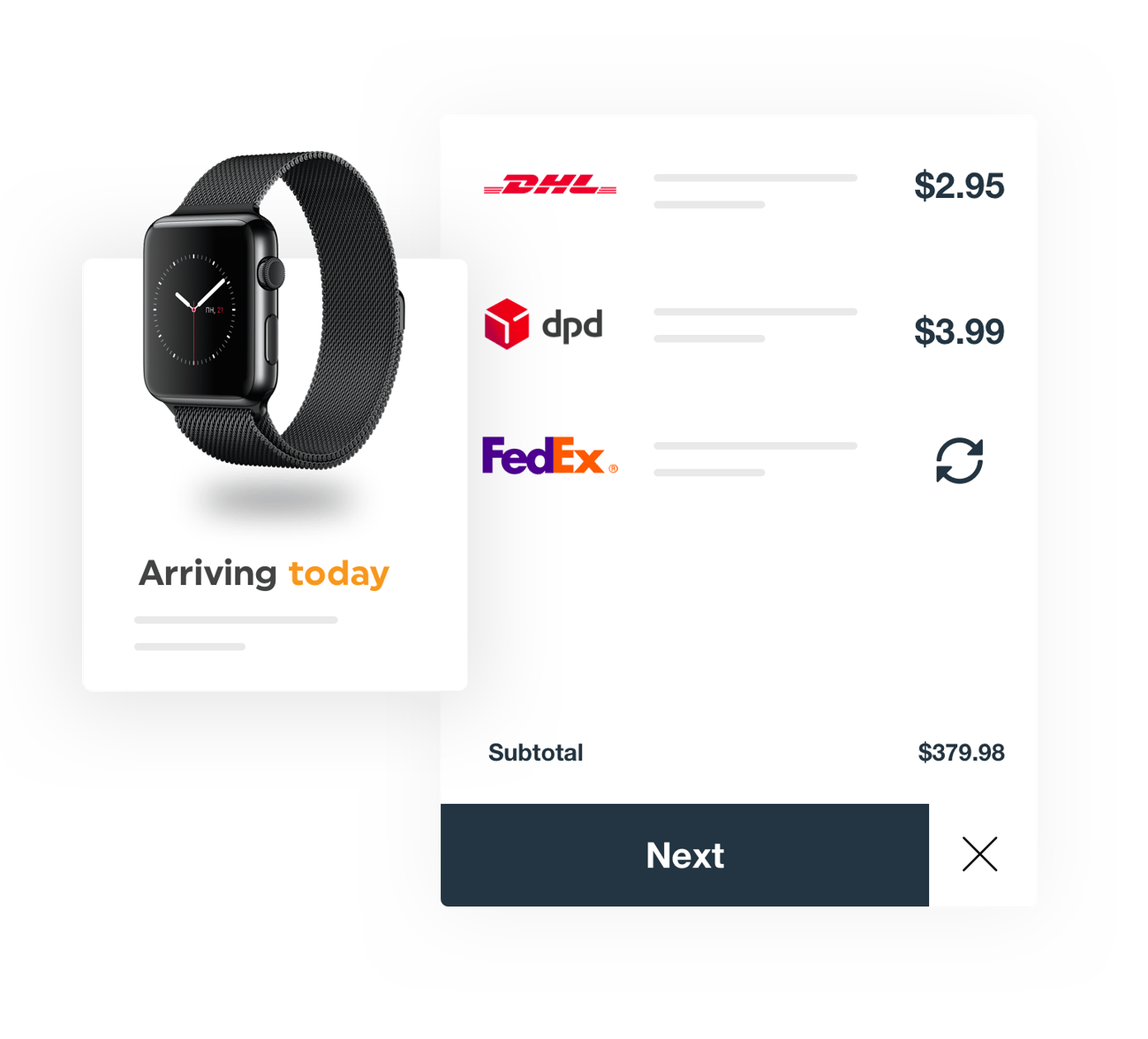 Automated real-time shipping rates